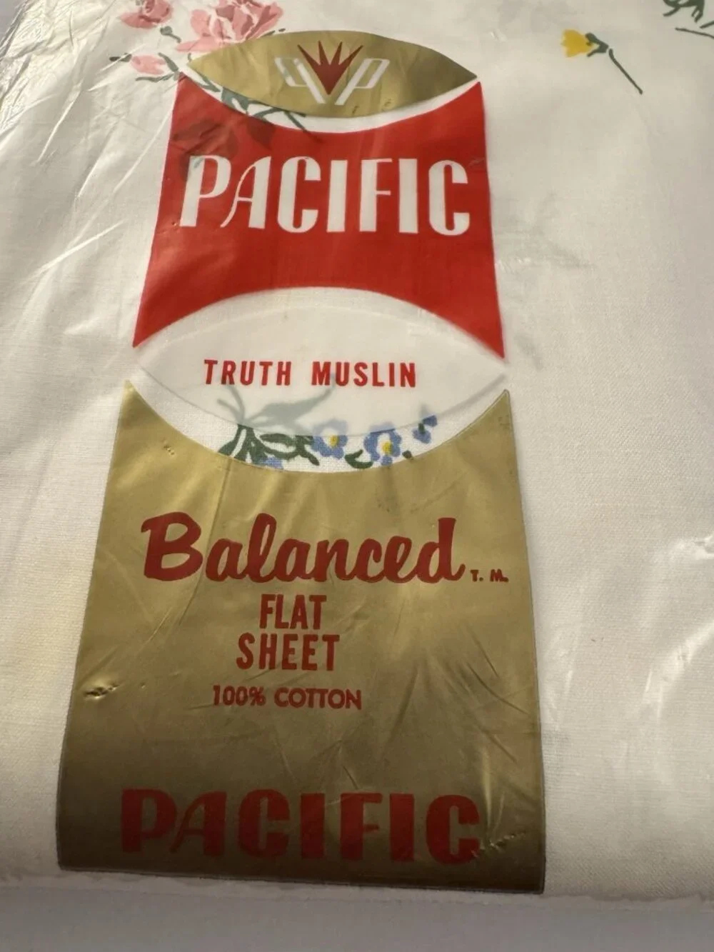 Vintage Pacific Truth Muslin Floral Double Bed Flat Sheet 100% Cotton New D32